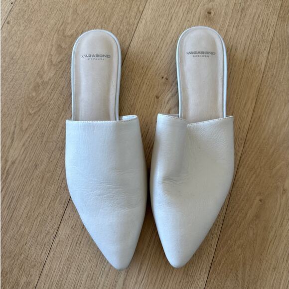Vagabond - Katlin Pointed Toes Slide Flats in Off White - Picture 2 of 5